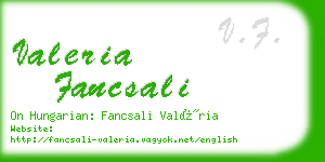 valeria fancsali business card